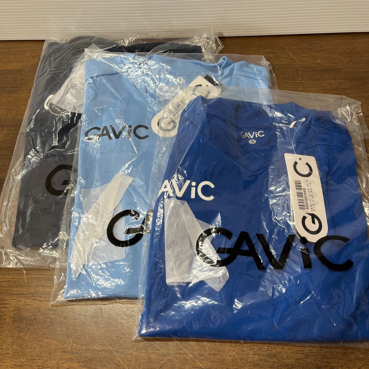 未使用 GAViC（ガビック） サッカー・フットサル ゲームトップ Sサイズ 3枚セット 青/紺/水色 乾きやすい スポーツ Tシャツ (2-2_画像1