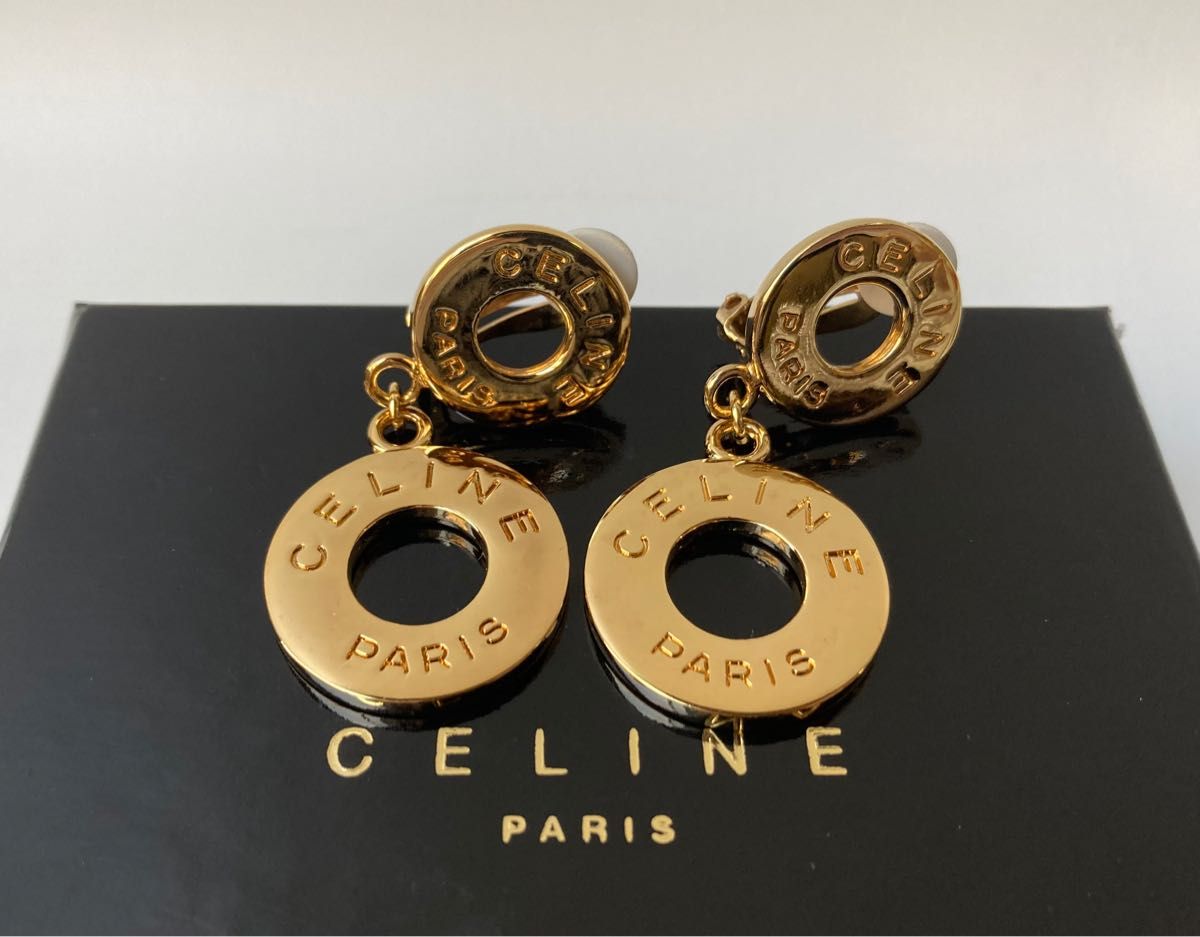 CELINE セリーヌ ヴィンテージ ブランドロゴ ダブルサークル ラウンド