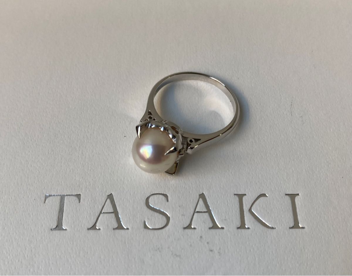 TASAKI タサキ 最高級 8mm 一粒パール 真珠 約9号 縦爪 プラチナ TASAKI タサキ 最高級 8mm 一粒パール 真珠 約9号 縦爪 プラチナ