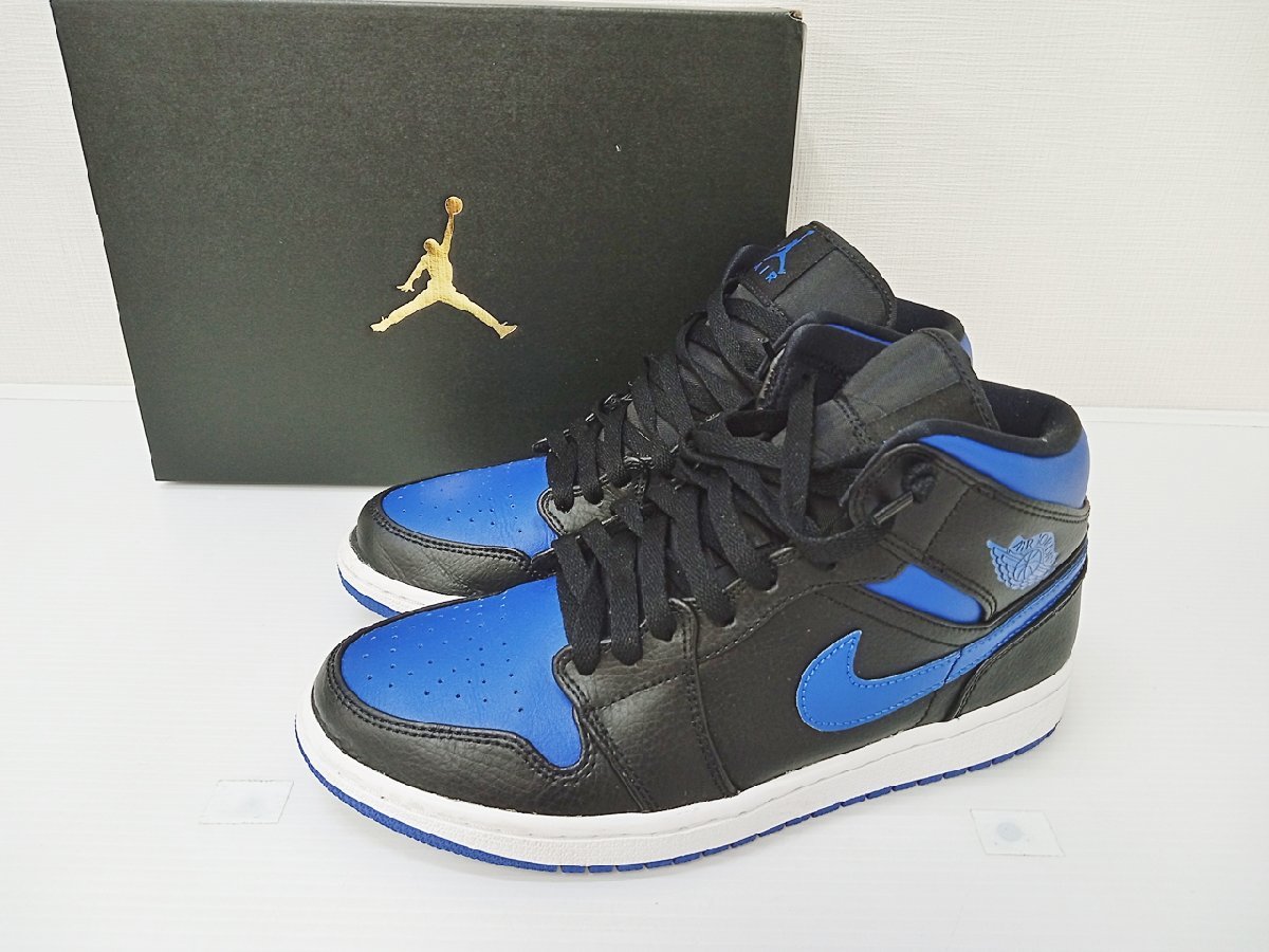 [16A-59-036-1] ◎ NIKE AIR JORDAN 1 MID ナイキ ダークマリーナブルー 554724-068 スニーカー サイズ 26.5cm メンズ 中古 タグ付き_画像1