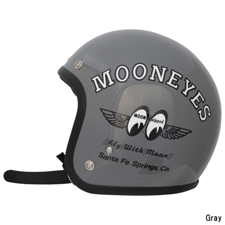 【在庫あり 即納】MOONEYES ムーンアイズ Fly with MOON ジェットヘルメット OMH-029 Gray FREE(57～60cm) グレイの画像2