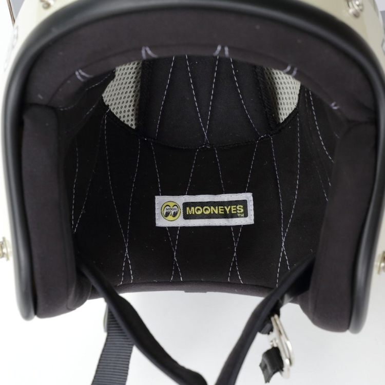 【在庫あり 即納】MOONEYES ムーンアイズ Fly with MOON ジェットヘルメット OMH-029 Gray FREE(57～60cm) グレイの画像5
