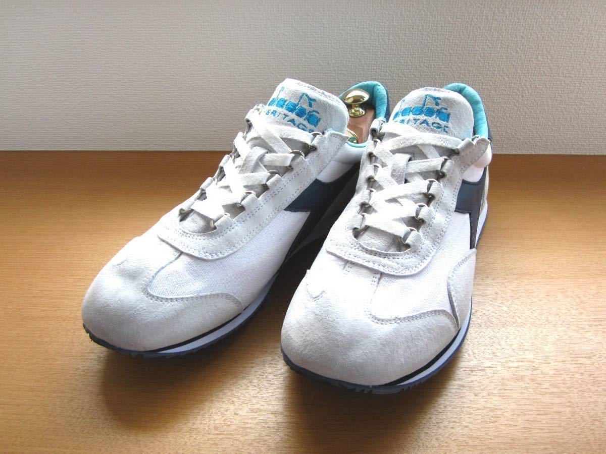 DIADORA HERITAGE《即決・送料無料》◆新品同等スニーカー EQUIPE STONE WASH12 WHITE/EBONY (白) 27.0cm◆ディアドラヘリテージエキップ_画像3