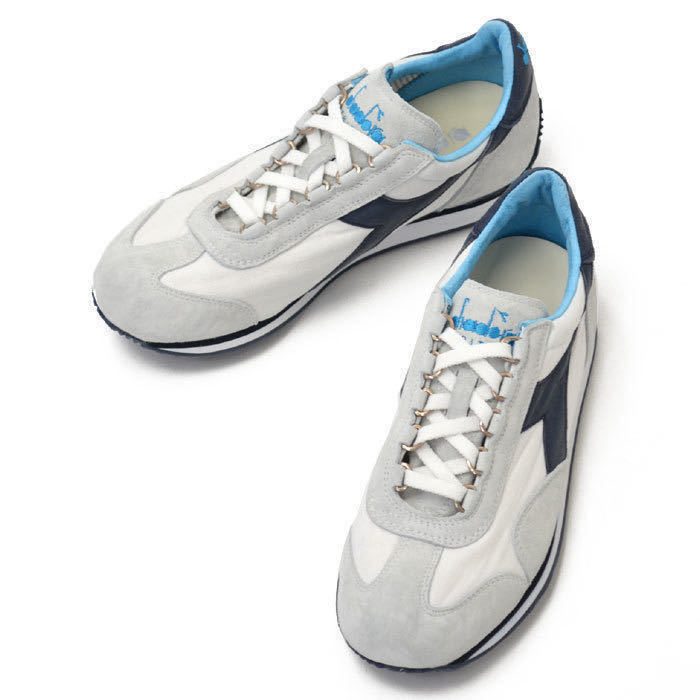 DIADORA HERITAGE《即決・送料無料》◆新品同等スニーカー EQUIPE STONE WASH12 WHITE/EBONY (白) 27.0cm◆ディアドラヘリテージエキップ_画像1