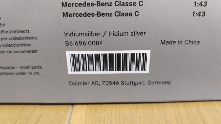  prompt decision Mercedes Benz special order original dealer color model C Class C-CLASS C-KLASSE Iridium silver 1/43 out of print rare 