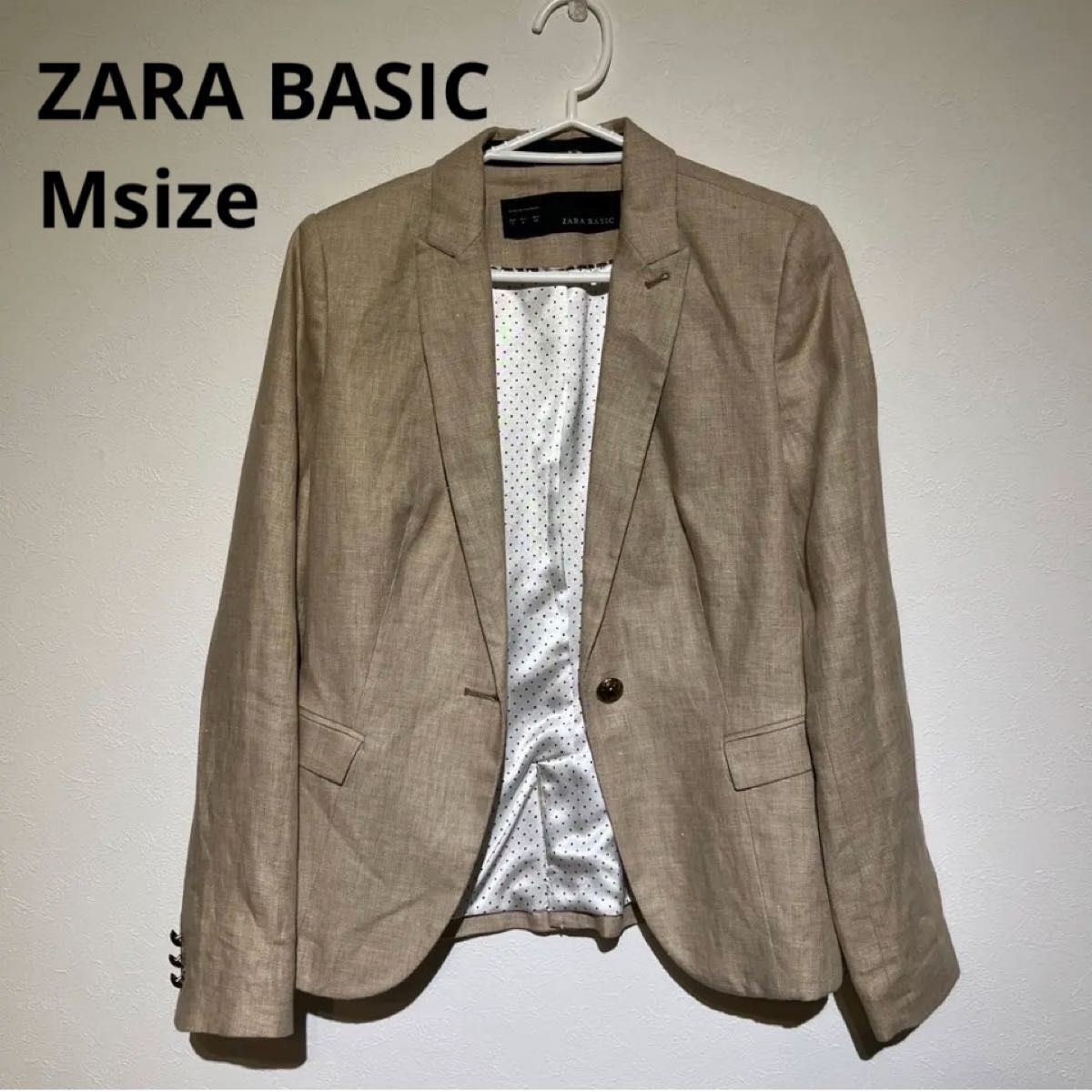 【状態良】ZARA BASIC  レディース リネン ジャケット 　Mサイズ  ザラベーシック