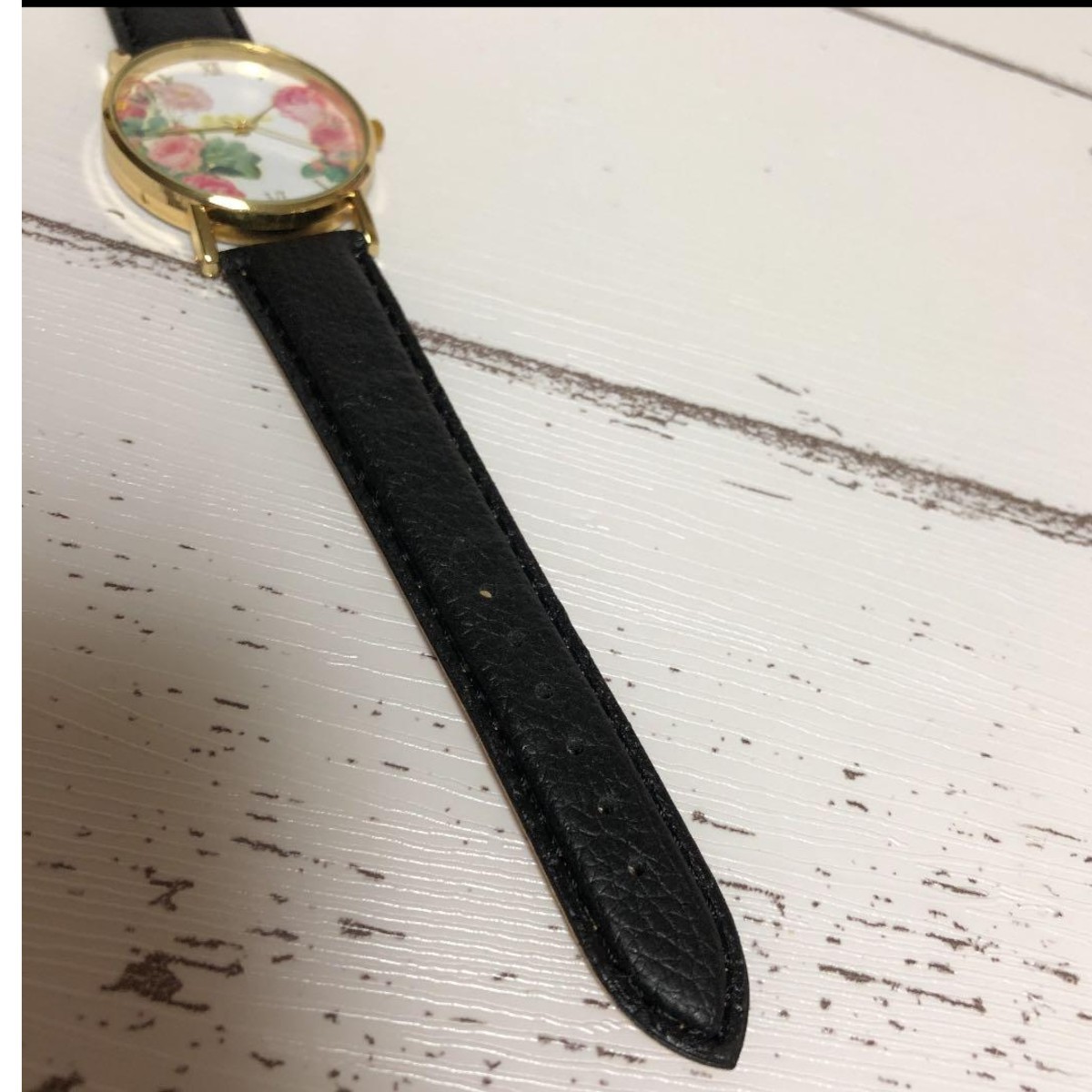 A26 新品 腕時計 時計 ブラック 黒 薔薇 ばら アクセサリー アナログ ファッション雑貨 小物 レディース _画像5