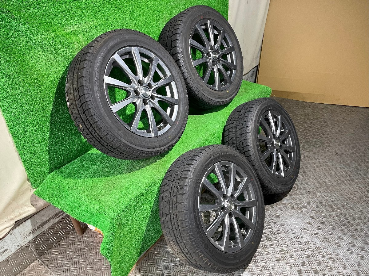 ガリなし 美品 GRASS 16インチ 6.5J +48 PCD100 5H【205/55R16】ice GUARD 2014年製 8分山 冬 スタッドレスタイヤ付4本セット！バリ山_画像2