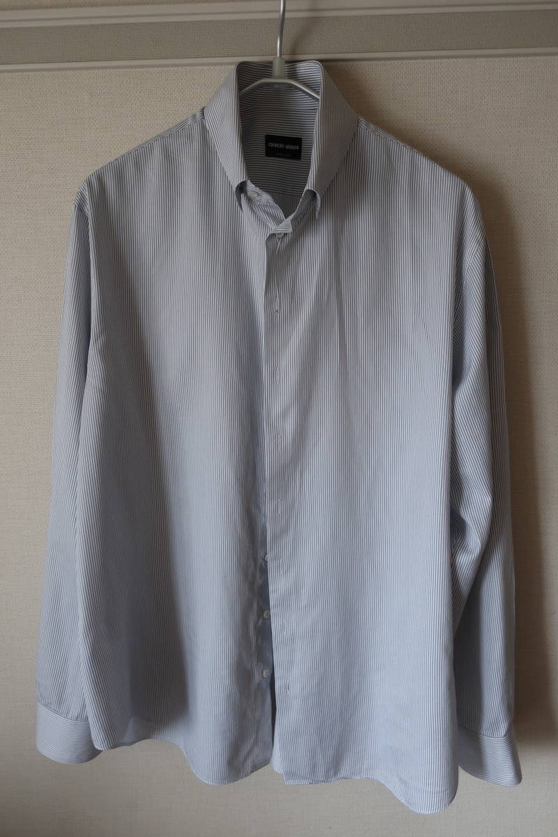 Armani (アルマーニ): 黒ラベル スナップダウン・ワイシャツ・サイズ18.5/46 _画像1