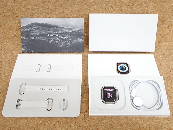 やすい 【 美品】Apple Watch Ultra GPS + Cellular 49mm チタニウムケース と ホワイトオーシャンバンド MNHF3J/A(NJA1018-1) スマートウォッチ、ウェアラブル端末