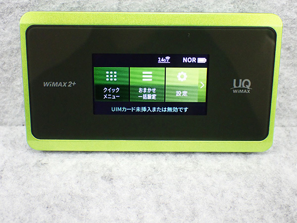 【中古】SIMフリー UQ WiMAX Speed Wi-Fi NEXT WX06 ライムグリーン モバイルルーター HUAWEI 制限〇(NHA452-3)_画像2