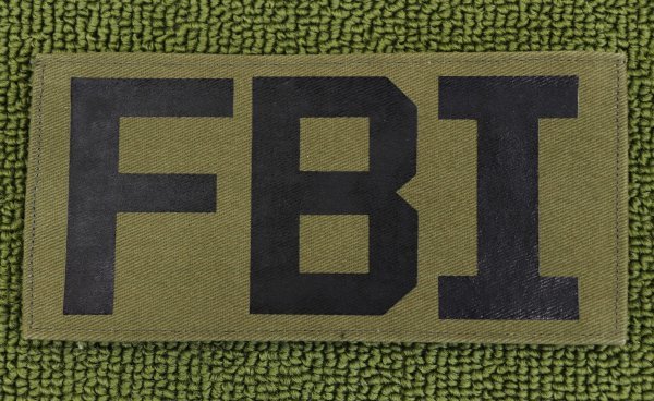 PA14新品 FBI 連邦捜査局 パッチ パネルパッチ シングルステッチ ベルクロ ミリタリーグリーン LOGOブラック 管理1009nskm_画像1