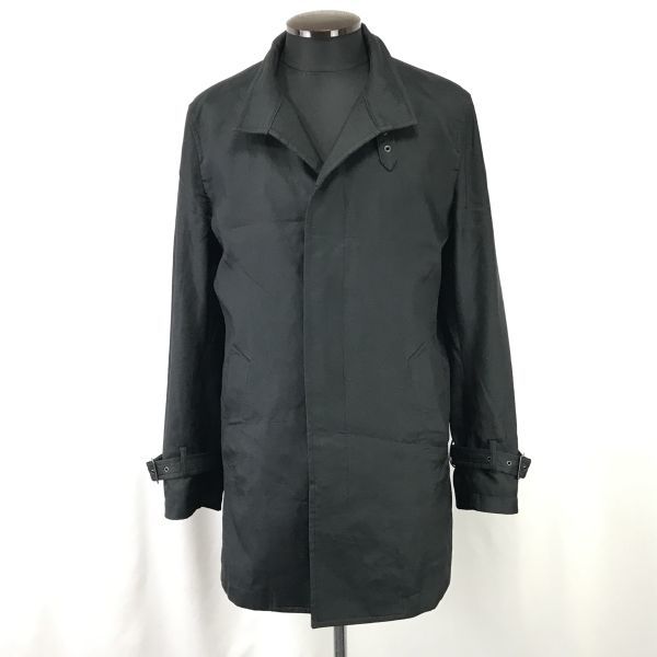 コムサイズム/COMME CA ISM★スタンドカラーコート【Mens size -M程度/黒/black】シンプル/ビジネス/Coats/Jackets/Jumpers◆BH292_画像1