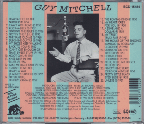 【新品/輸入盤CD】GUY MITCHELL/Heartaches By The Number_(出品商品はシールド状態です)