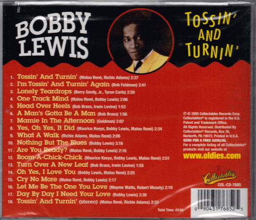 【新品/輸入盤CD】BOBBY LEWIS/Tossin' And Turnin'_(出品商品はシールド状態です)