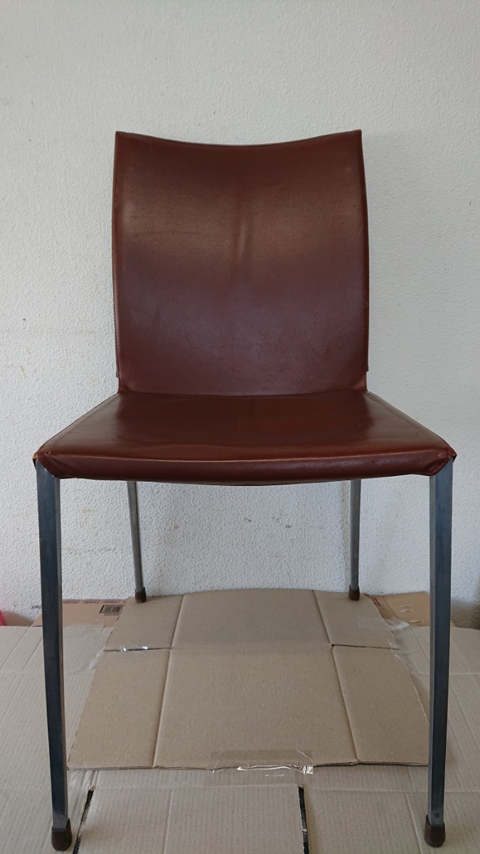 【ザノッタ Zanotta】レザー ダイニングチェア イタリア製 家具 インテリア USED 椅子_画像1