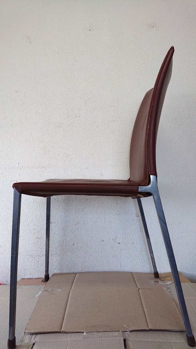 【ザノッタ Zanotta】レザー ダイニングチェア イタリア製 家具 インテリア USED 椅子_画像9