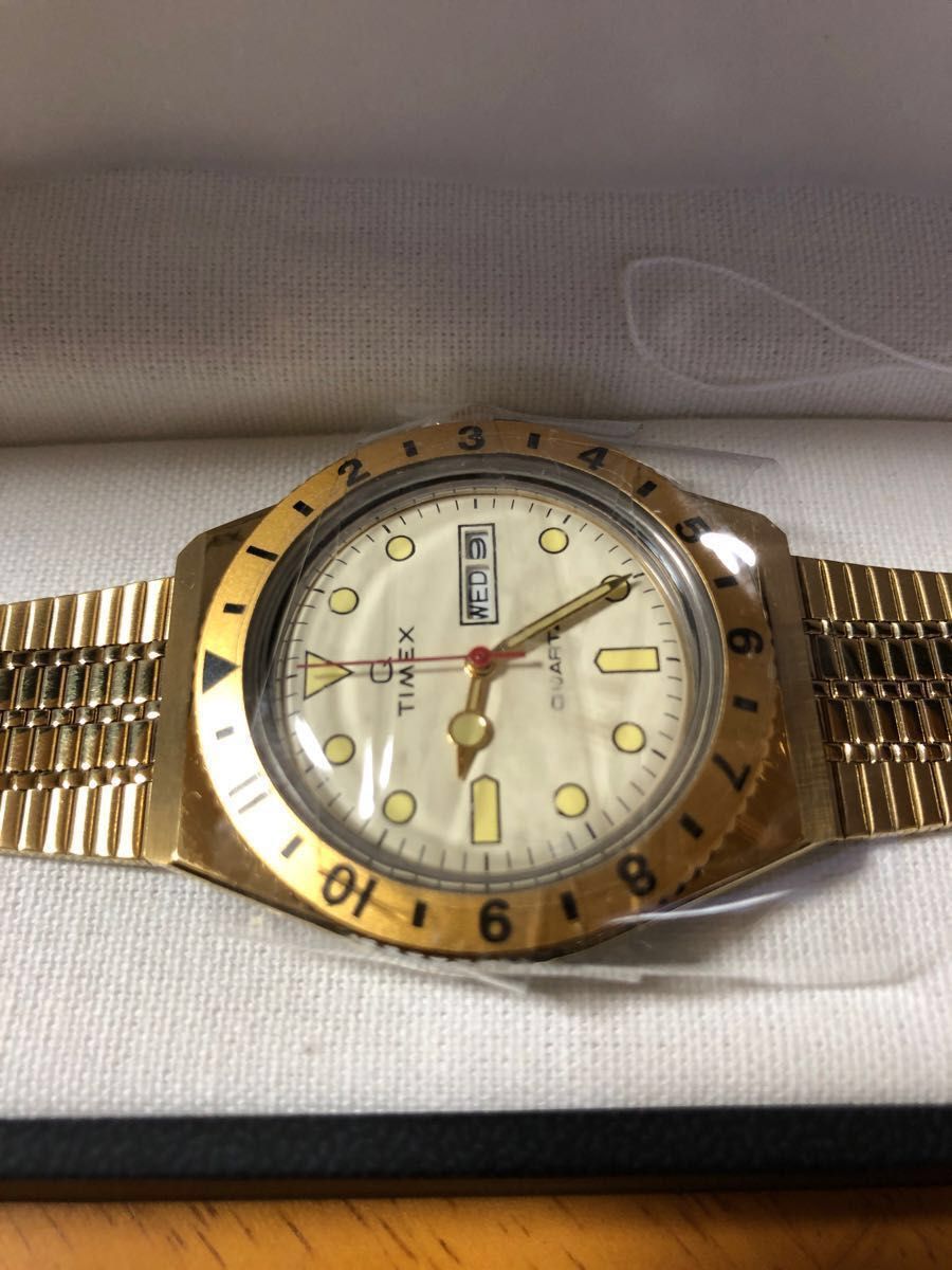 TIMEX/タイメックス】Q Timex 腕時計 TX-TW2V18700 QUARTZ ゴールドベゼル-