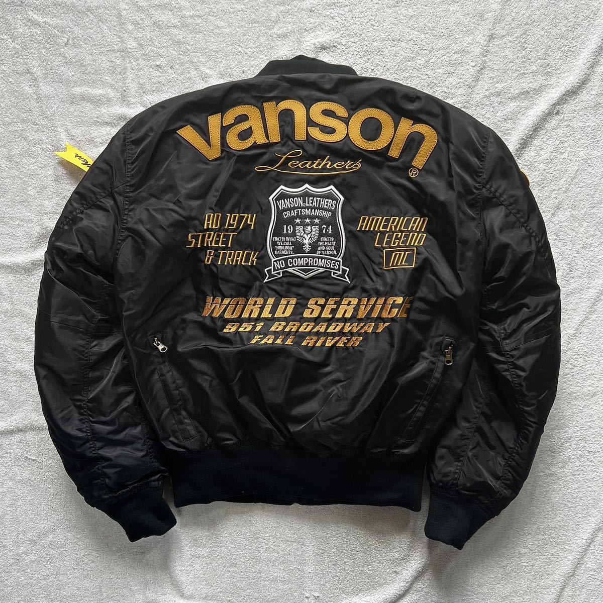 VANSON VS22108W MA-1 Lサイズ バンソン 3シーズン対応ナイロンジャケット ライディングジャケット 防寒 防風 プロテクター欠品　A51003-25_画像5