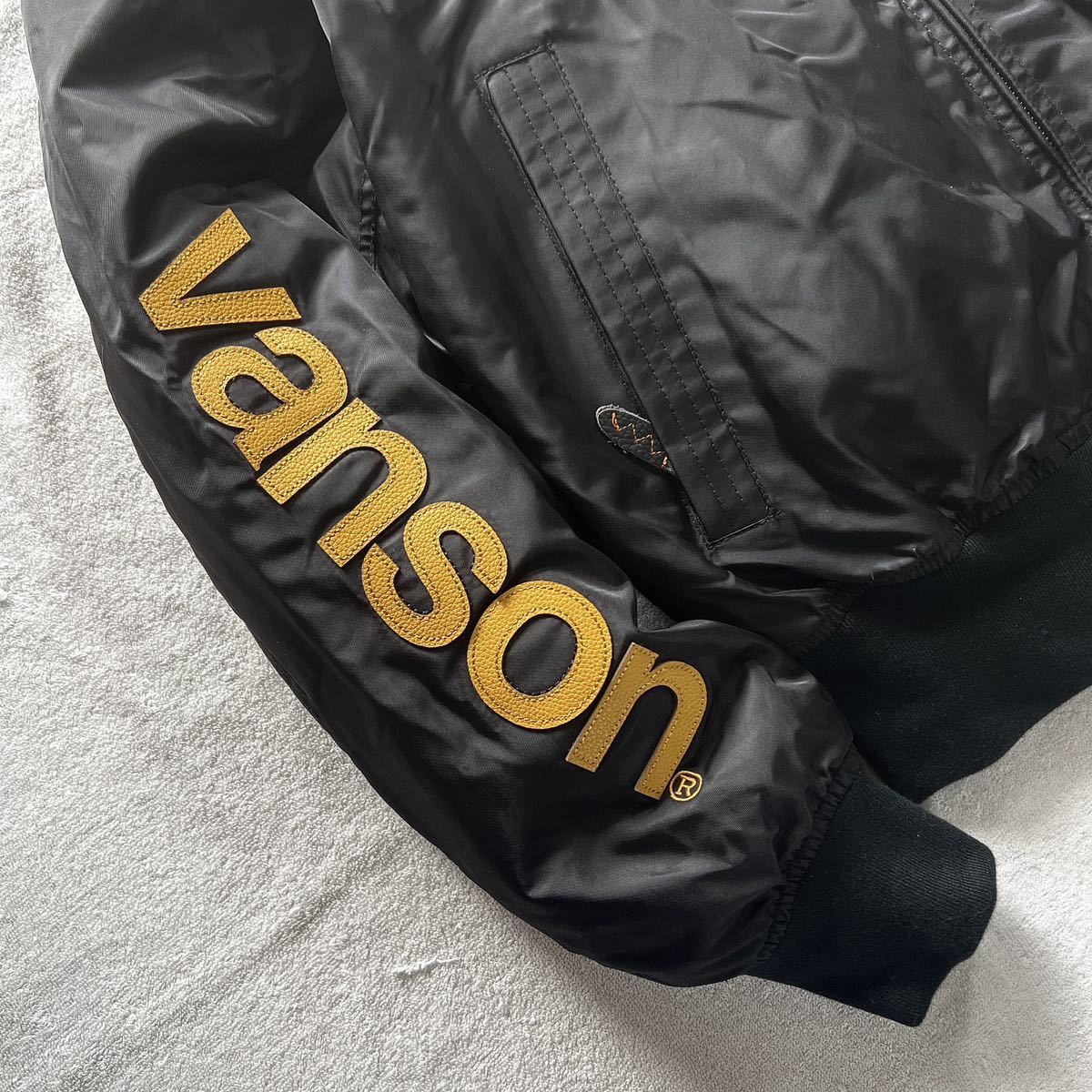 VANSON VS22108W MA-1 Lサイズ バンソン 3シーズン対応ナイロンジャケット ライディングジャケット 防寒 防風 プロテクター欠品　A51003-25_画像3