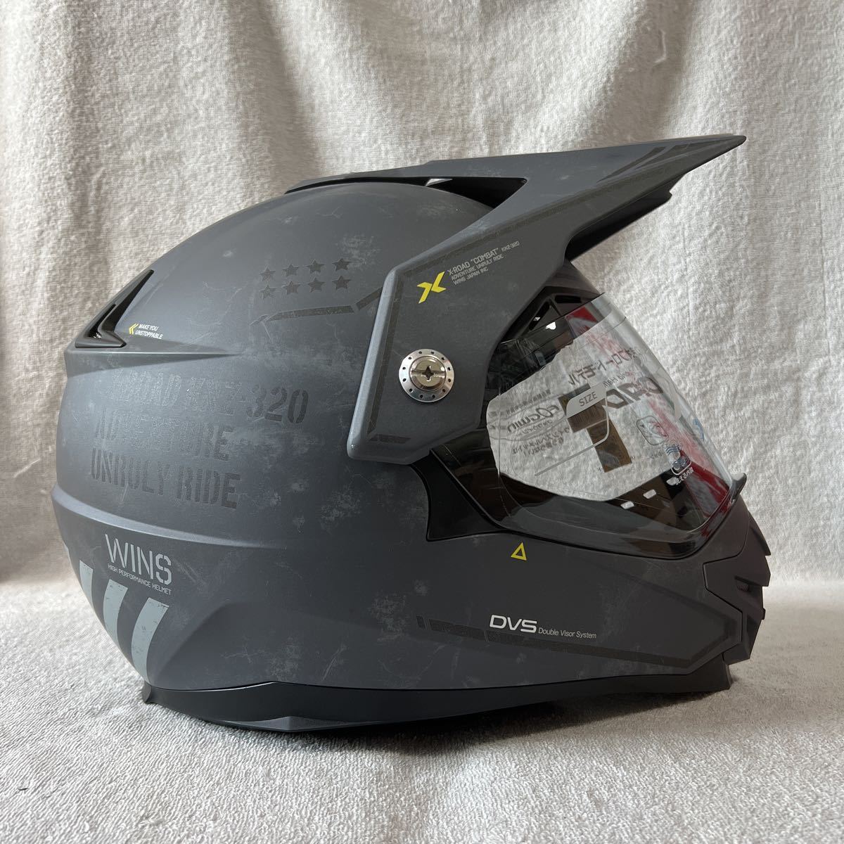 WINS X-ROAD COMBAT D12 MAT ARMY Mサイズ ウィンズ Xロード コンバット フルフェイスヘルメット トレイル モトクロス 新品 A51011-10の画像3