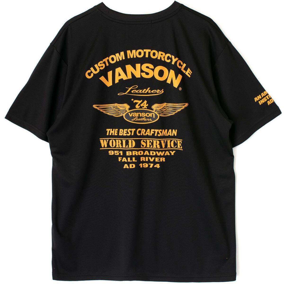 新品 未使用品 VANSON VS23806S 2XLサイズ ブランドロゴ入り プリントTシャツ メンズ バンソン 半袖 Tシャツ メッシュ A51018-1_画像5