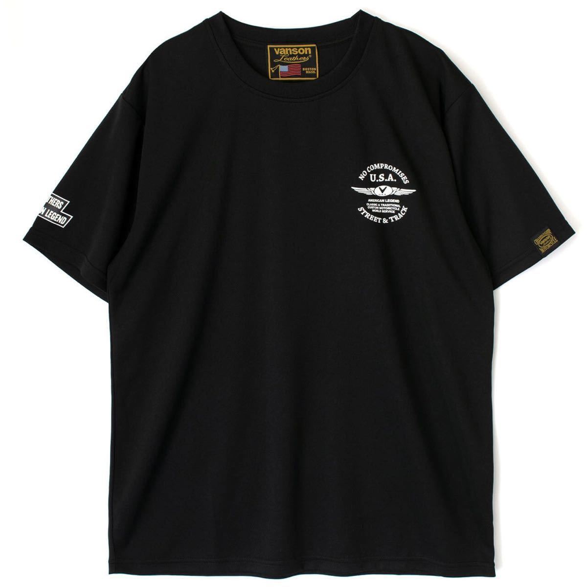 新品 未使用品 VANSON VS23802S Mサイズ ブランドロゴ入り プリントTシャツ メンズ バンソン 半袖 Tシャツ メッシュ A51018-19_画像4