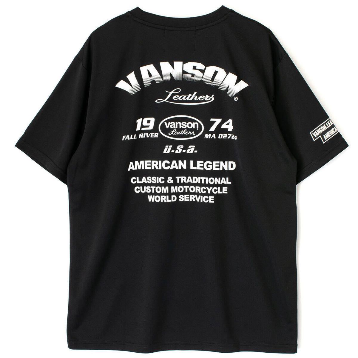 新品 未使用品 VANSON VS23802S Mサイズ ブランドロゴ入り プリントTシャツ メンズ バンソン 半袖 Tシャツ メッシュ A51018-19_画像5