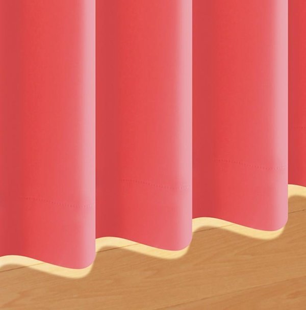 １級遮光 ドレープカーテン (幅200cm×高さ235cm)の１枚単品 色-コーラルピンク /国産 日本製 防炎 遮熱 洗える_画像2