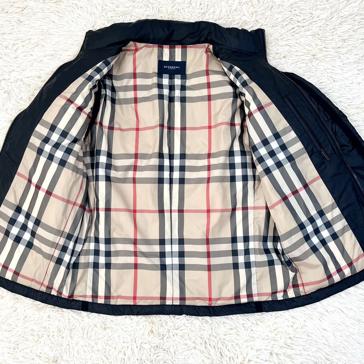 《極美品》《LLサイズ》 バーバリーロンドン ダウンジャケット 2WAY ダウンベスト ノバチェック 黒 BURBERRY LONDON O44