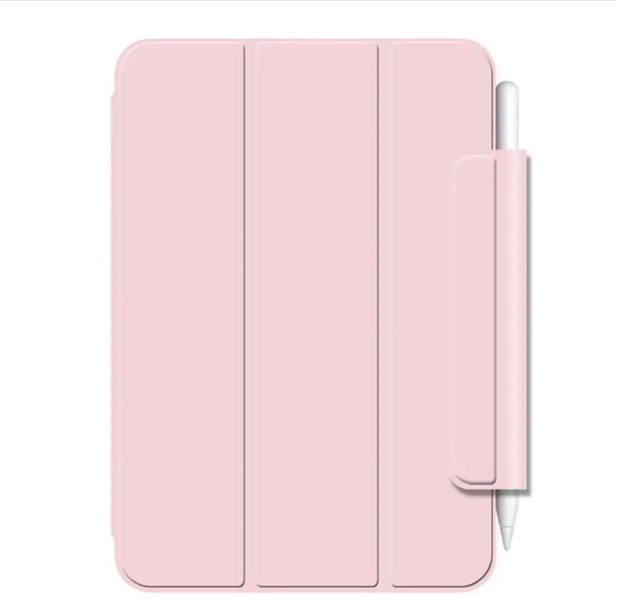 iPad mini 6 2021 ケース 三つ折 マグネット 手帳型 ピンク  Apple Cover