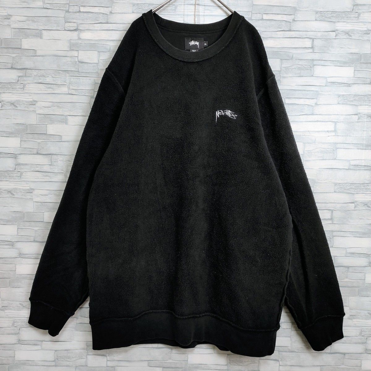 希少デザイン】Stussy ステューシー 反転刺繍ストックロゴ付ボア 希少デザイン】Stussy ステューシー 反転刺繍ストックロゴ付ボア