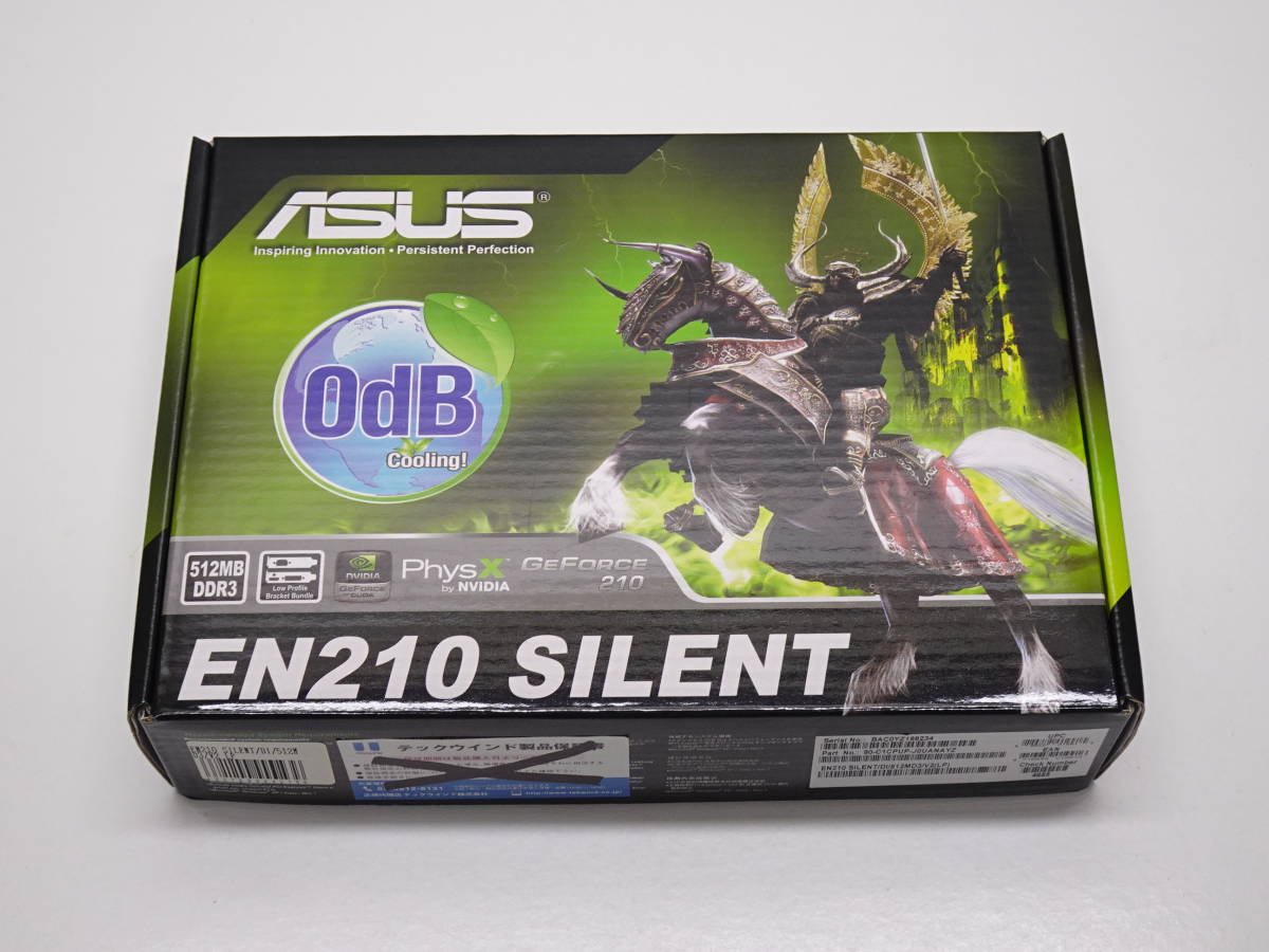 未使用品 ASUS GeForce 210 512MB ASUS EN210 SILENT 2スロットロープロファイル対応 ファンレス M-2100_画像1