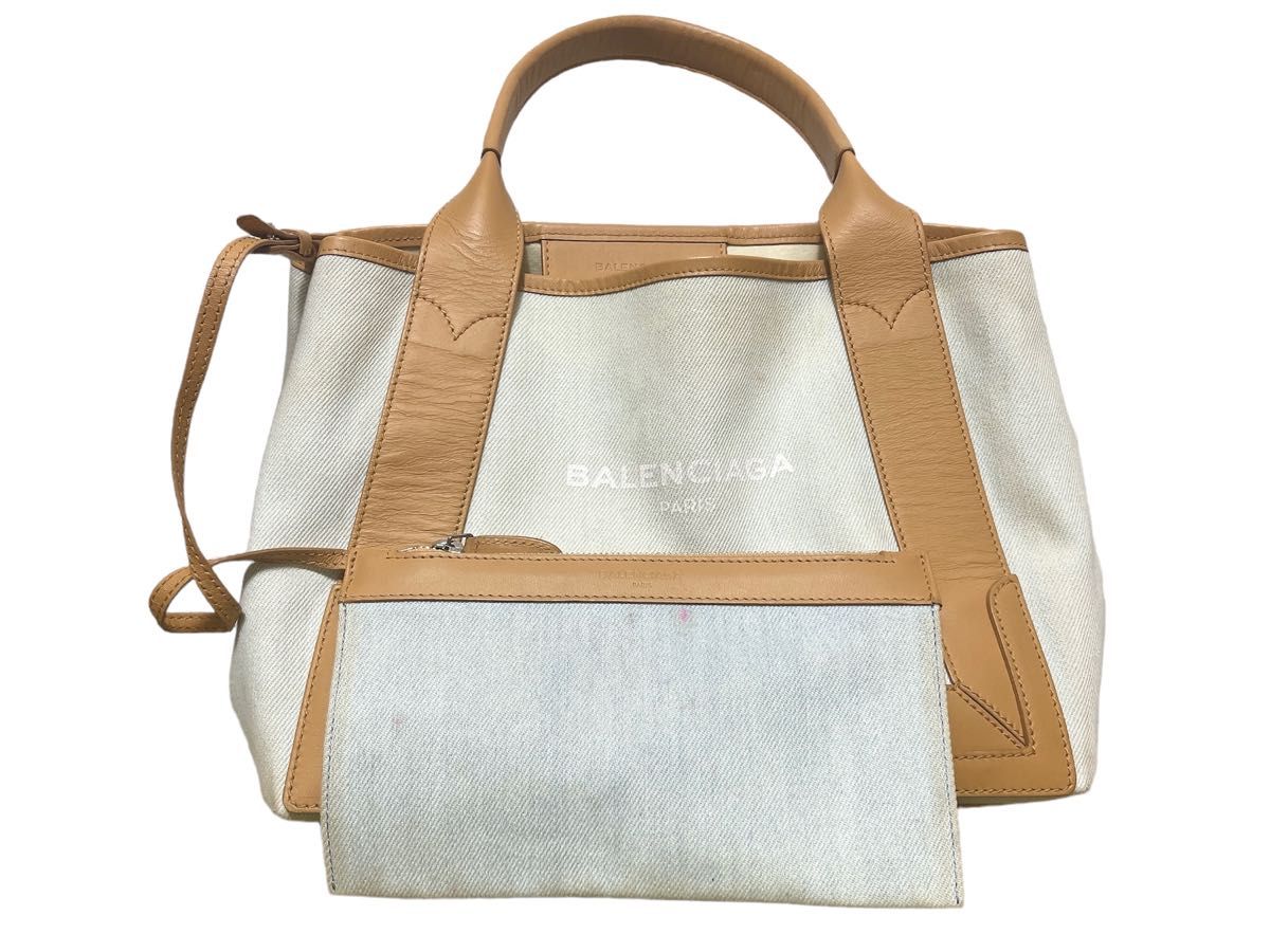 希少 BALENCIAGA ネイビー カバス  s トートバッグ 