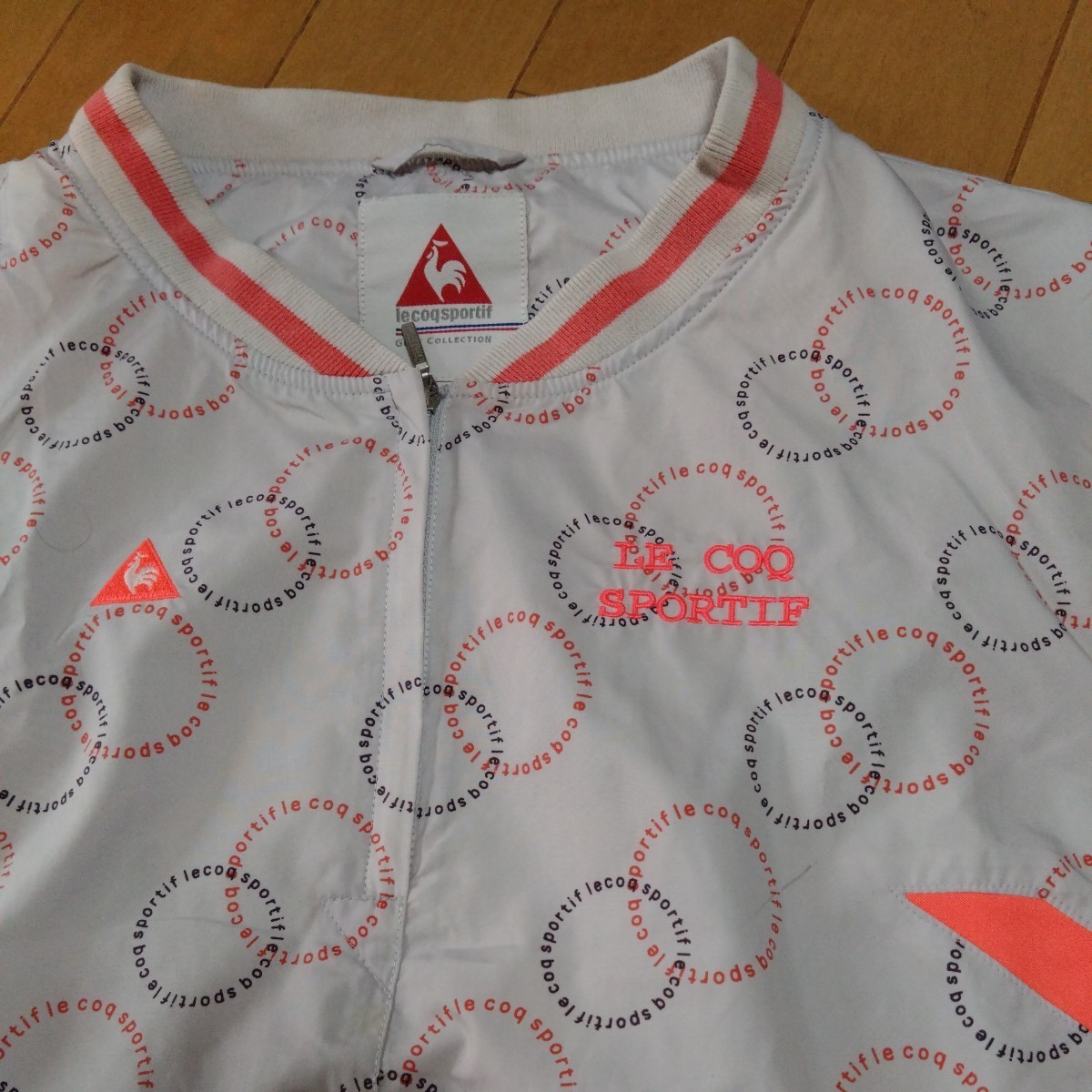 ルコック《le coq sportif》ベスト　ナイロン　ハーフジップ　ゴルフ　ライトグレー　Lサイズ_画像4