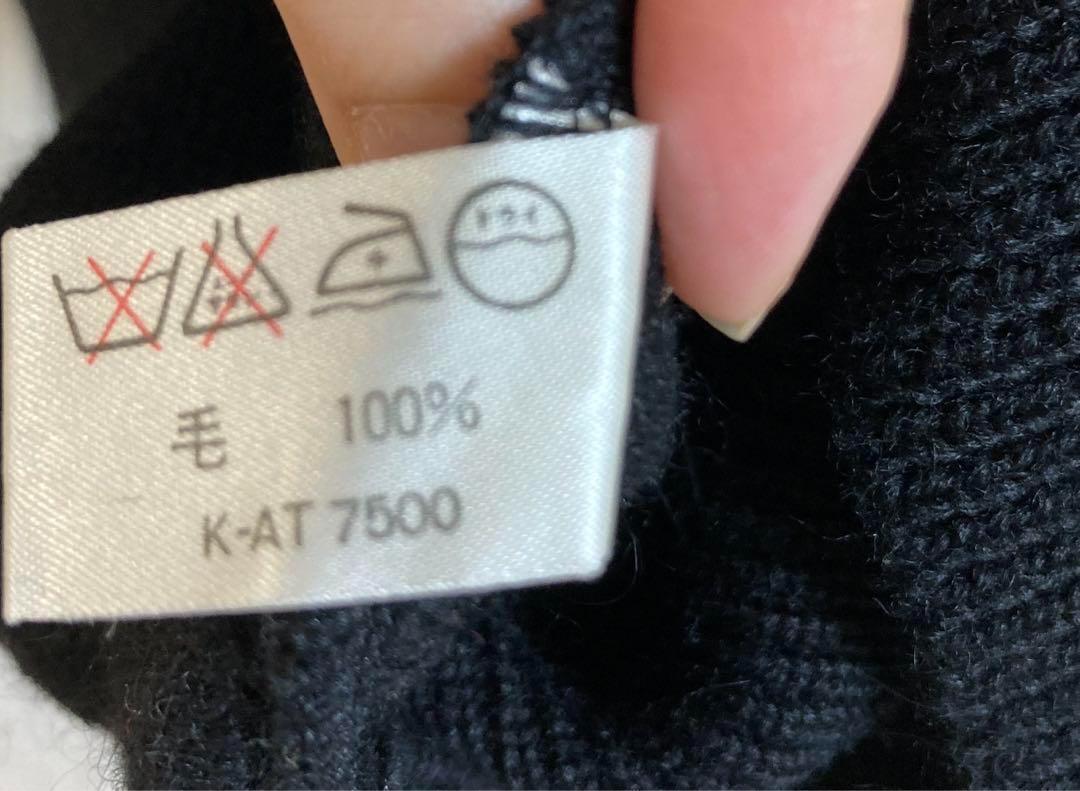 12a960 MELOSA【F】レディース　セーター　黒いセーター　ビジュー付き　暖かめ