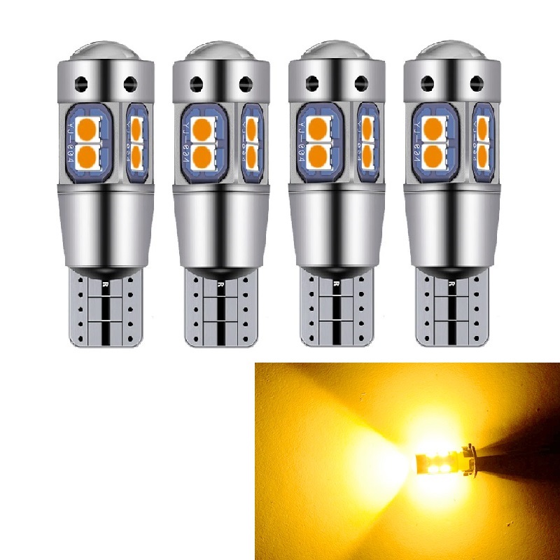 [4個セット] 爆光 T10/T16 LED キャンセラー内蔵 無極性 アンバー オレンジ 橙 12V/24V 共用 【送料無料】_画像1
