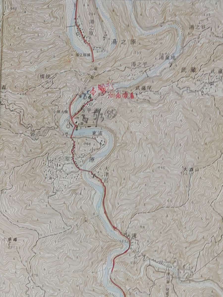 25000分の1地形図【十津川温泉】国土地理院発行・昭和61年修正測量・昭和62年発行　●一部書込あり●　《玉置山・湯泉地温泉・折立》_画像5