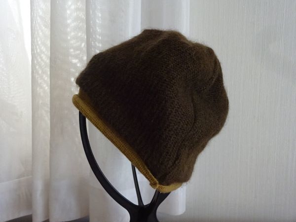 G Milsa H レディース・メンズ　ブラウン色　スタイルハット ニット帽　サイズ５６cm〜５８cm　キャップ　帽子　日本製_画像3