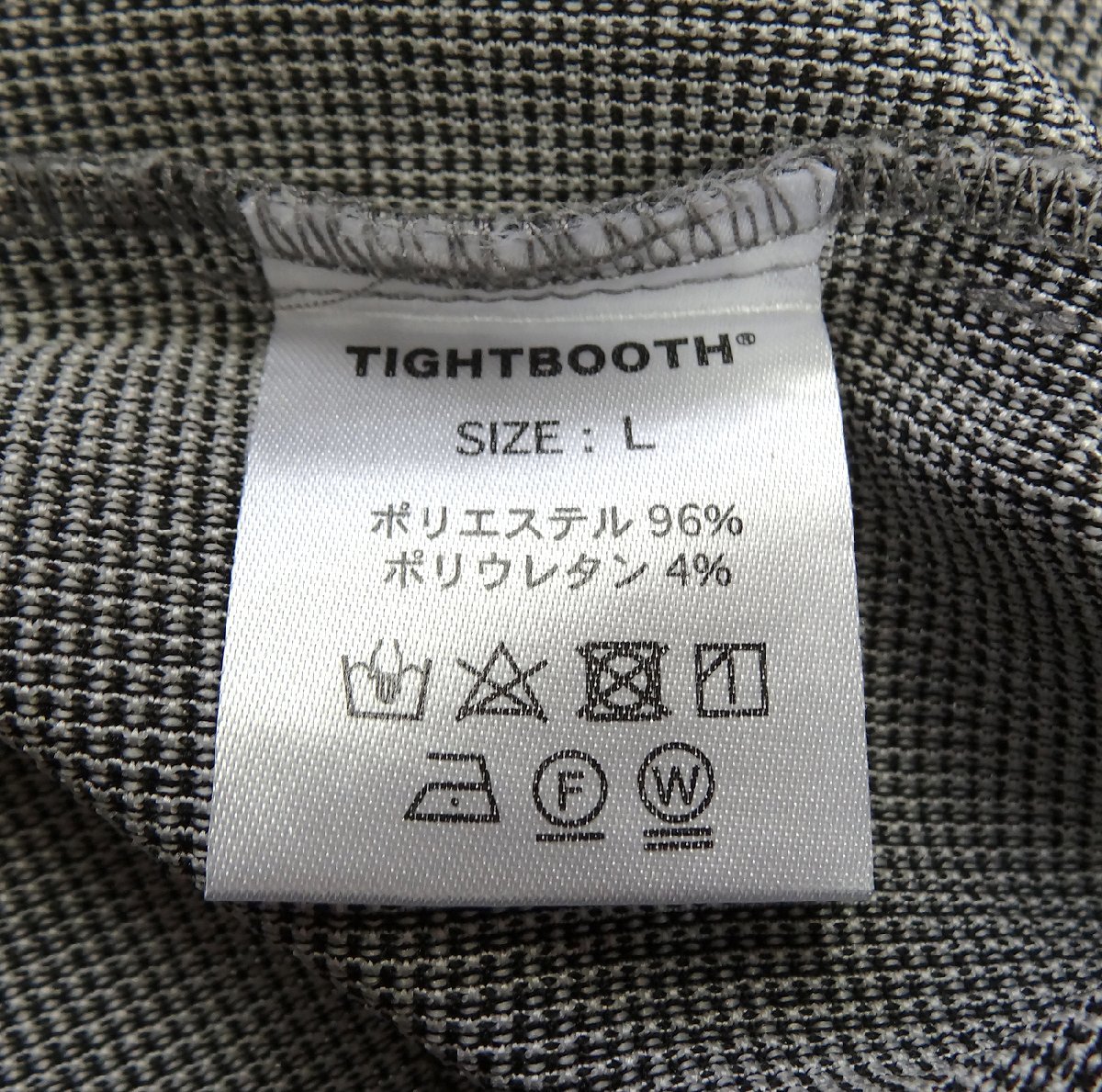 中古 TIGHTBOOTH PRODUCTION/タイトブースプロダクション TBPR 半袖 スキッパーシャツ グレー チェック サイズL メンズの画像5