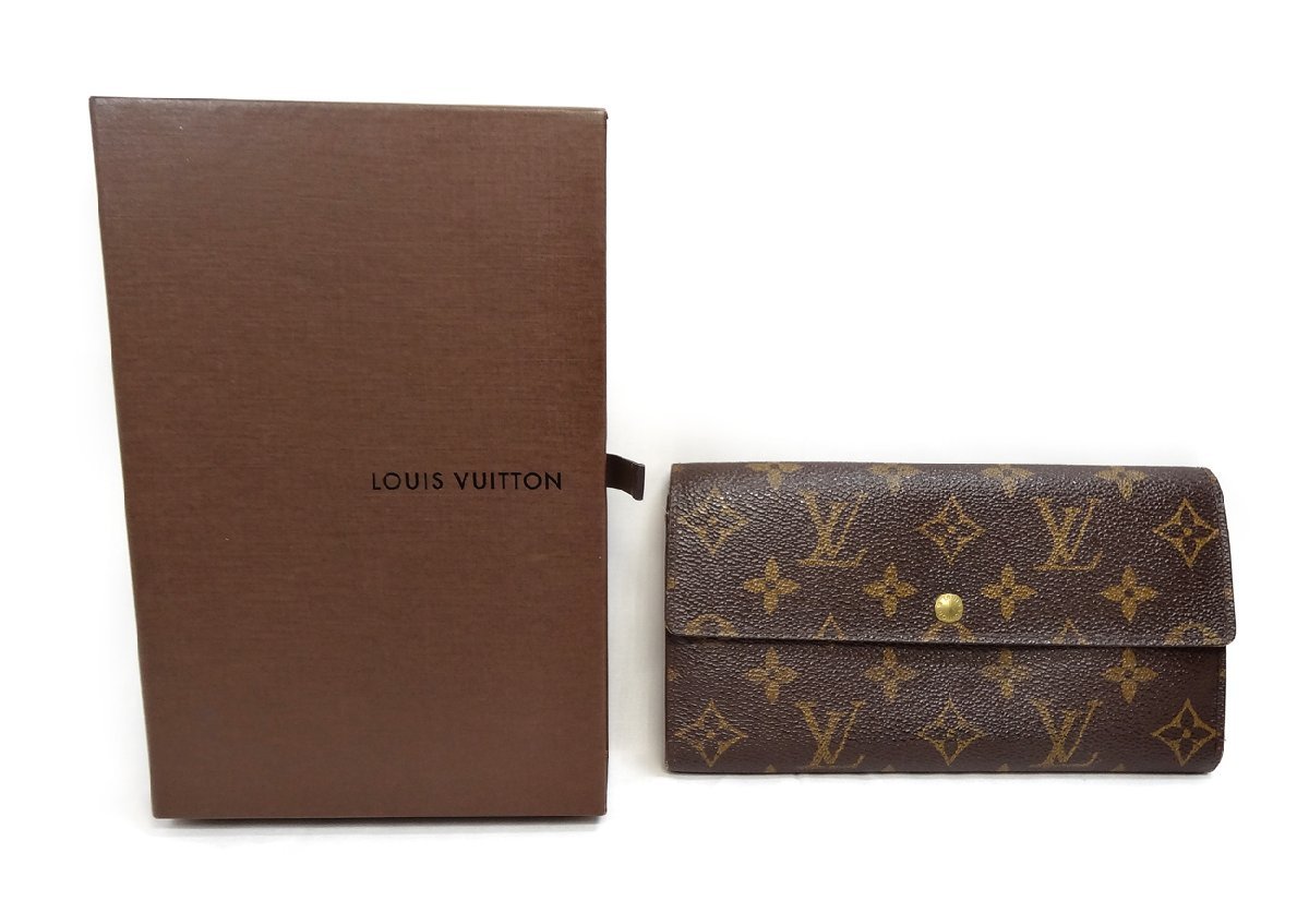 中古 LOUIS VUITTON/ルイ・ヴィトン モノグラム ポシェット・ポルトモネクレディ M61726/CA0976 二つ折り 長財布 ブラウン ウォレットの画像1