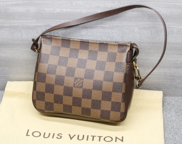 極美品 ルイヴィトン N51892 ダミエエヌベ トゥルース メイクイップ アクセサリーポーチ ハンドバッグ LOUIS VUITTON_画像1