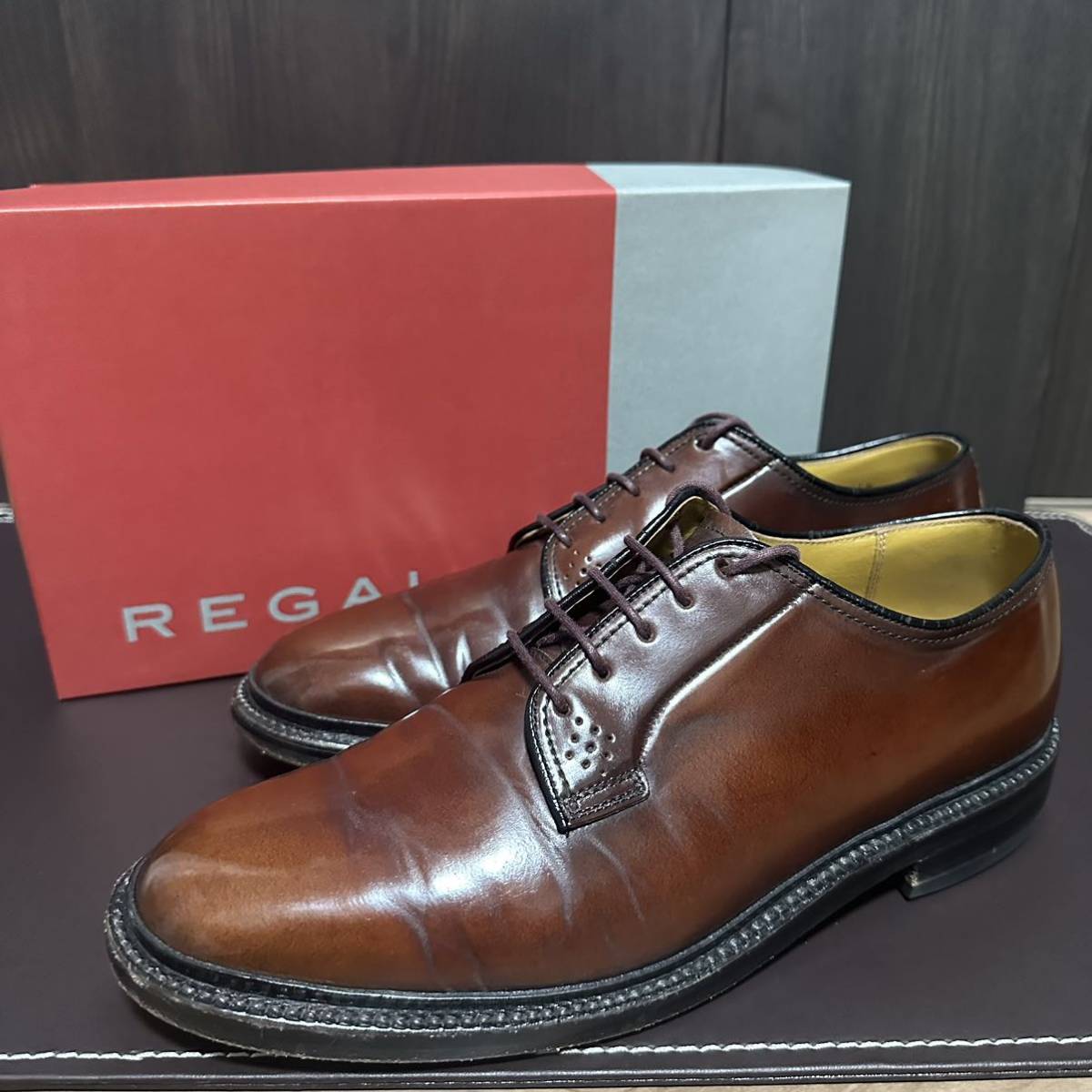 高級ブランド REGAL 水染コードバン W514 日本製 プレーントゥ 25.5cm