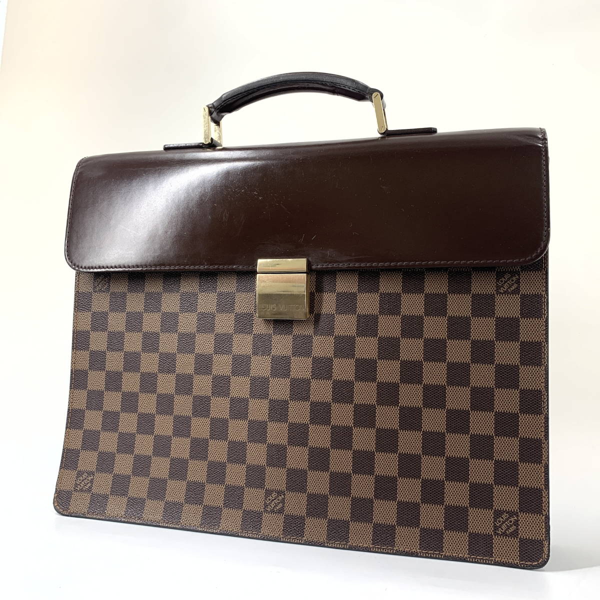 1円【極美品】LOUIS VUITTON ルイヴィトン アルトナPM ダミエ エベヌ ビジネスバッグ ブリーフケース ブラウン 茶色 レザー_画像2