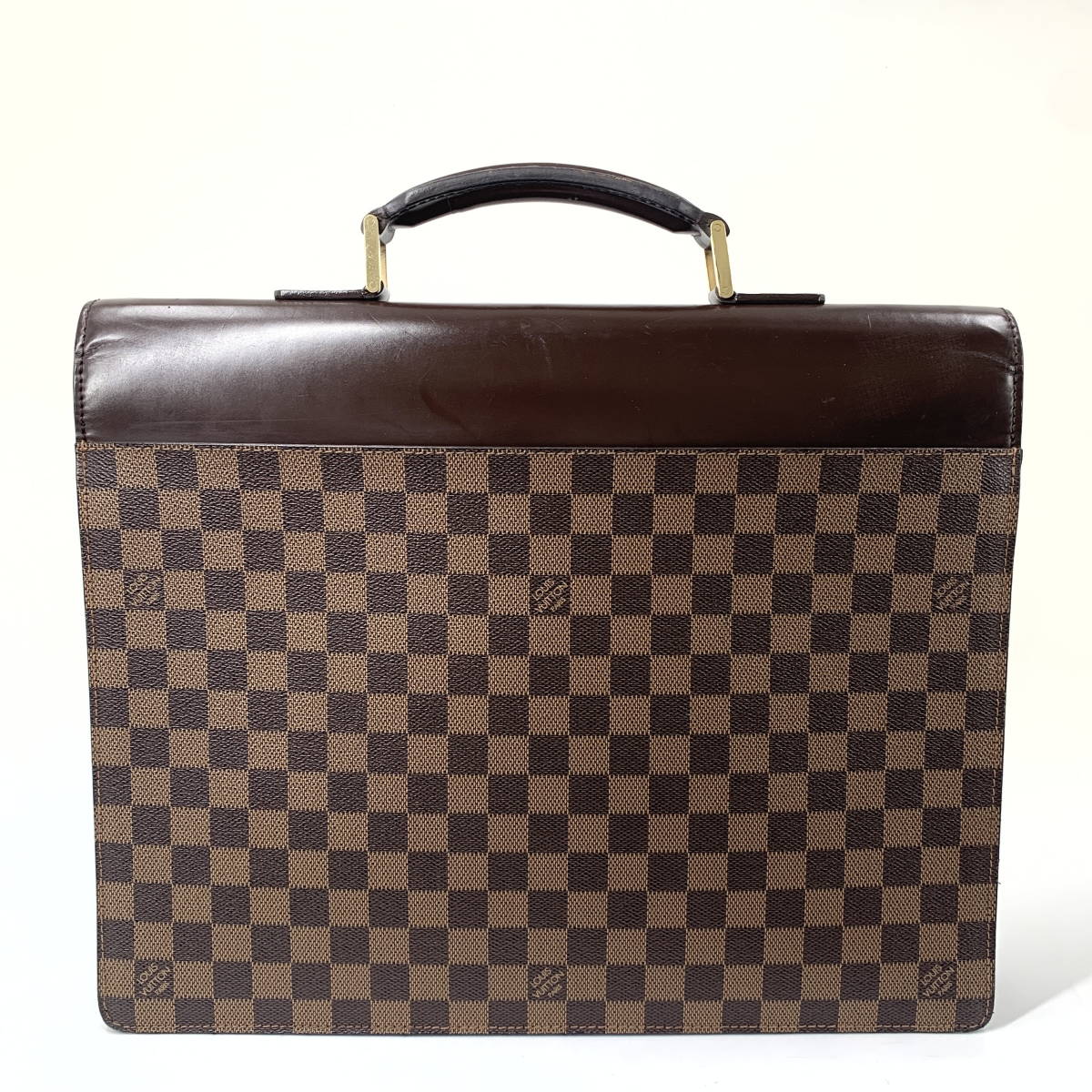 1円【極美品】LOUIS VUITTON ルイヴィトン アルトナPM ダミエ エベヌ ビジネスバッグ ブリーフケース ブラウン 茶色 レザー_画像4