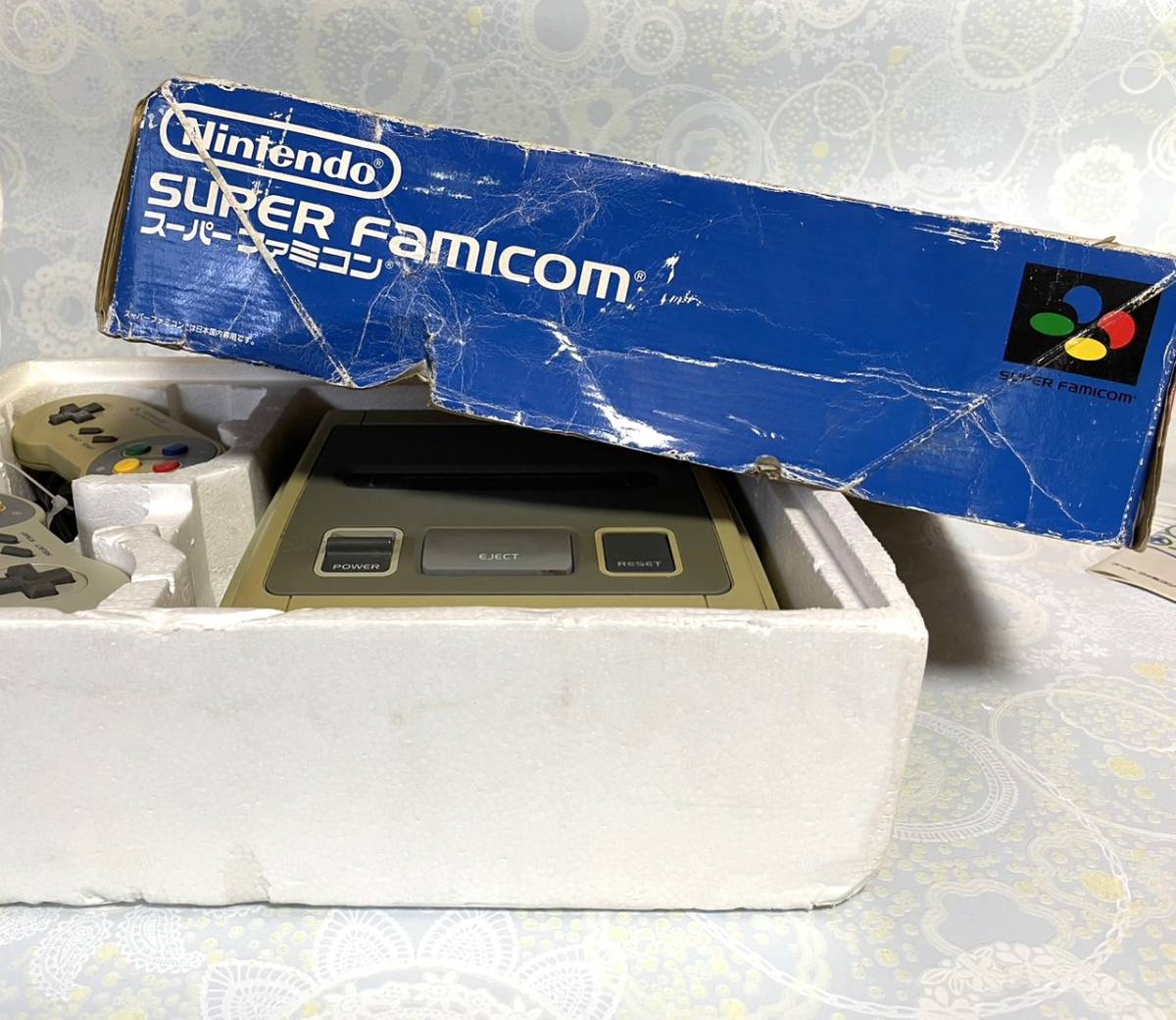 【Y288】任天堂/スーパーファミコン/SFC/本体（SHVC-001)・コントローラー/説明書・箱付き/動作確認OK_画像5