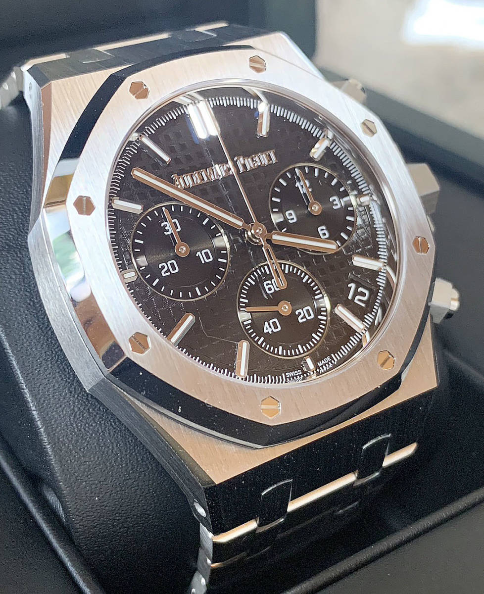 [*] Audemars Piguet /Audemars Piguet/ Royal дуб хронограф / черный циферблат 