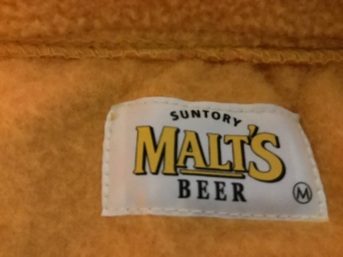 新品未使用　入手困難　MALTS モルツ　フリースジャケット　Mサイズ　オレンジ／ブラック　非売品　suntory morts 送料無料_画像4