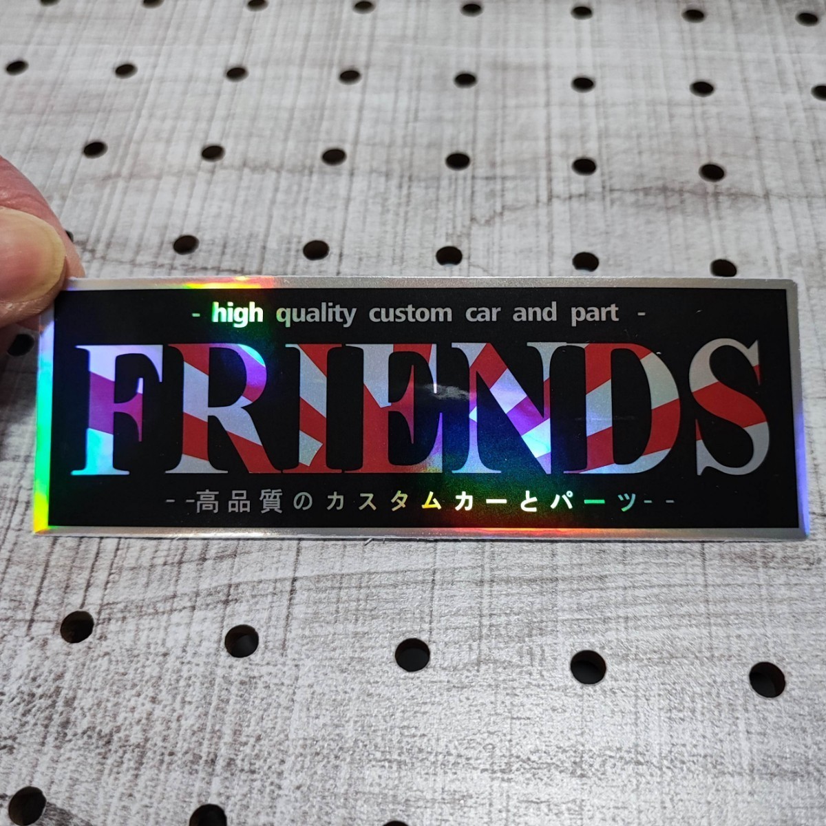 【FRIENDS】12 ホログラム レインボーカラーステッカー 防水 走り屋 痛車 集会 イベント カスタム JDM ローダウン ドレスアップカー等に_画像7