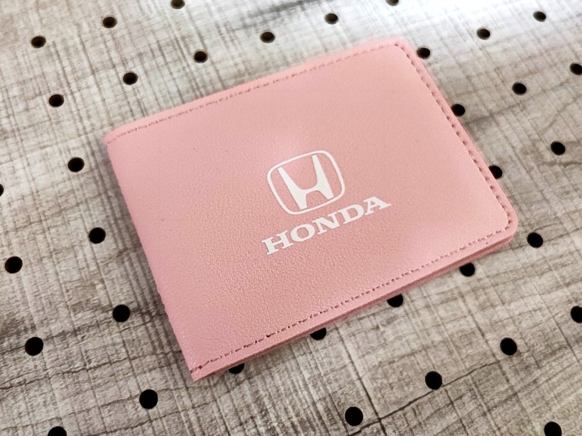  Honda кожа футляр для карточек [ розовый ] тонкий # Fit Step WGN Vezel Freed Accord Civic N-BOX/N-ONE/N-WGN/N-VAN CR-V